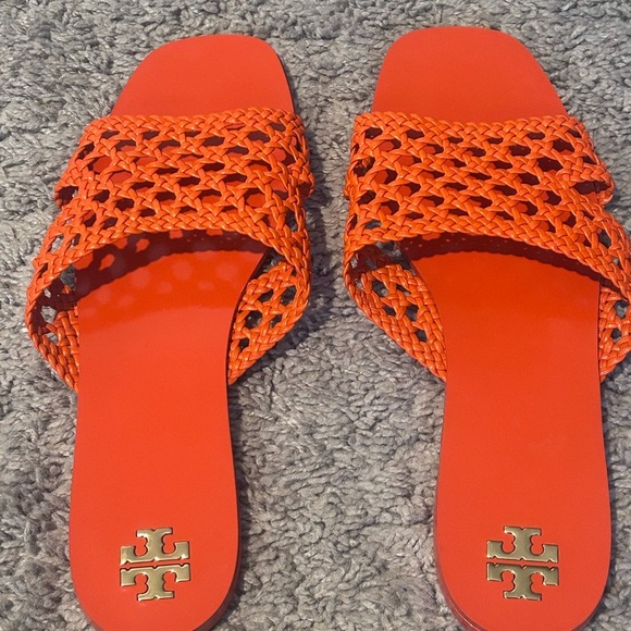 Tory Burch Woven Slide Sandals Womens 9 Luxury Designer Casual Chic Summer - Picture 3 of 4